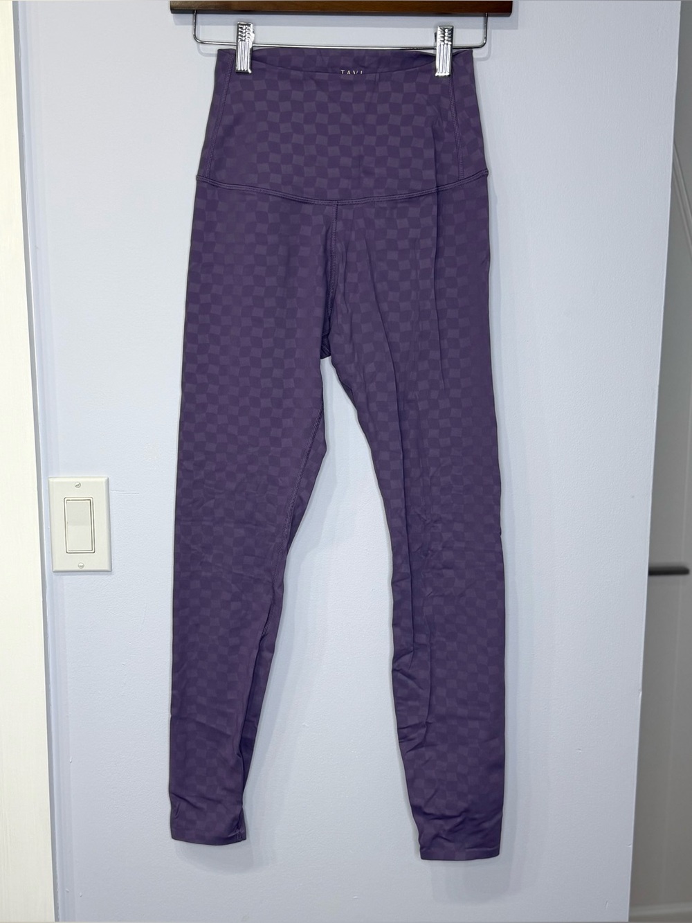 Tavi High-Waist Purple on purple Check Leggings.  Size M. Excellent condition!